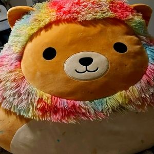 Big Squishmallow lion rainbow colored oversized